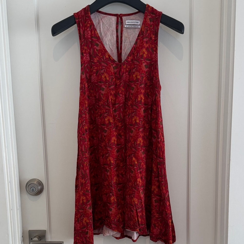 Urban Outfitters Red Maroon Floral Mini Dress - Sz S-petite